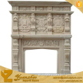 Stone double Fireplaces Mantel with carved angel statue